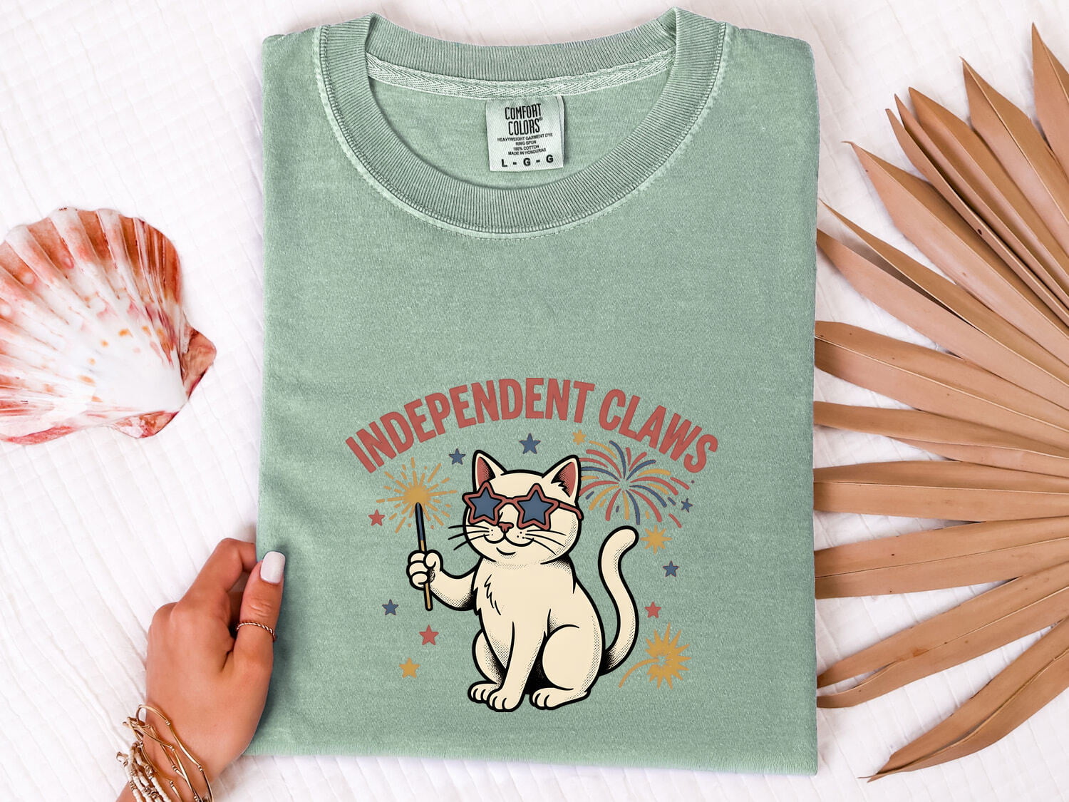 Cat Graphic Shirt America 4Th Of July Patriotic Gift Women Cartoon Tee Kitty T-Shirt Fireworks Fan Vintage Graphic Tshirt Star Spangled
