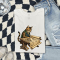 Explorer Cat Shirt Cat Adventure Gift Women Vintage Tee Kitty Cat T-Shirt Feline Fan Retro Tshirt Travel Graphic Hand Drawn Map Tshirt
