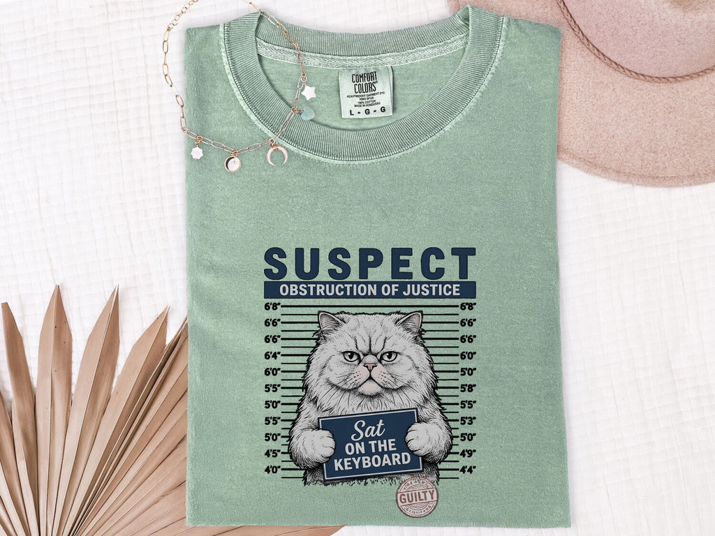 Grumpy Cat Mugshot Shirt Cat Humor Gift Women Hand Drawn Tee Mugshot T-Shirt Cat Fan Feline Tshirt Funny Graphic Vintage Police Lineup