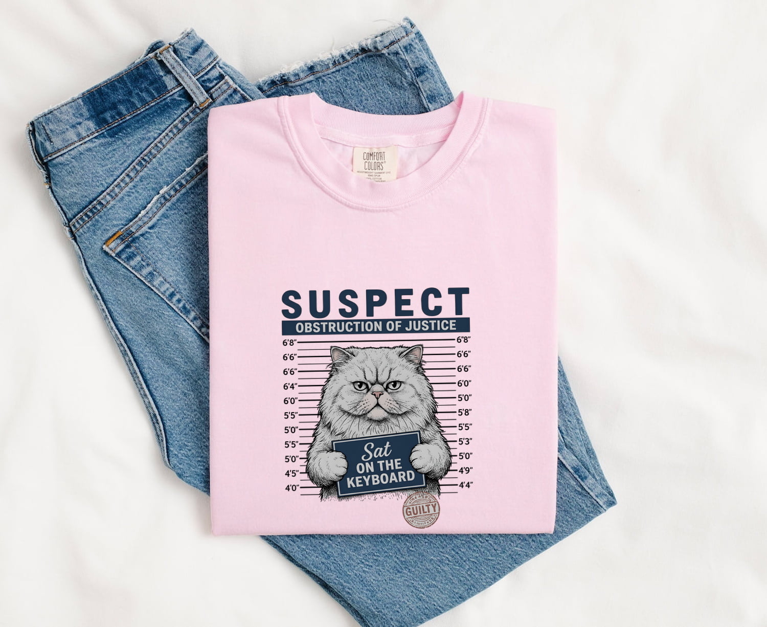 Grumpy Cat Mugshot Shirt Cat Humor Gift Women Hand Drawn Tee Mugshot T-Shirt Cat Fan Feline Tshirt Funny Graphic Vintage Police Lineup