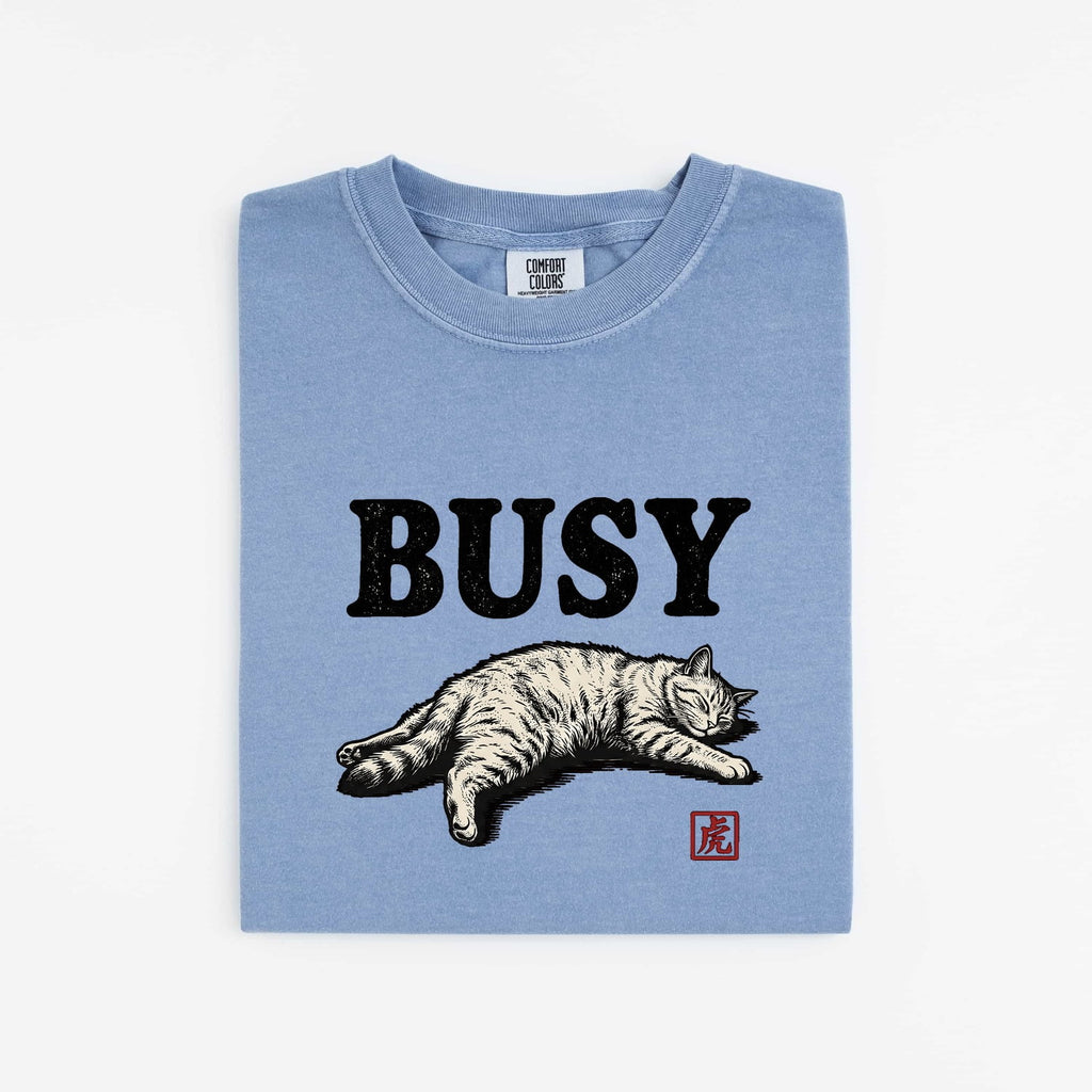 Dozing Cat Shirt Cat Comedy Gift Women Old School Tee Kitten T-Shirt Cat Fan Feline Tshirt Humor Graphic Cartoon Red Seal Tshirt