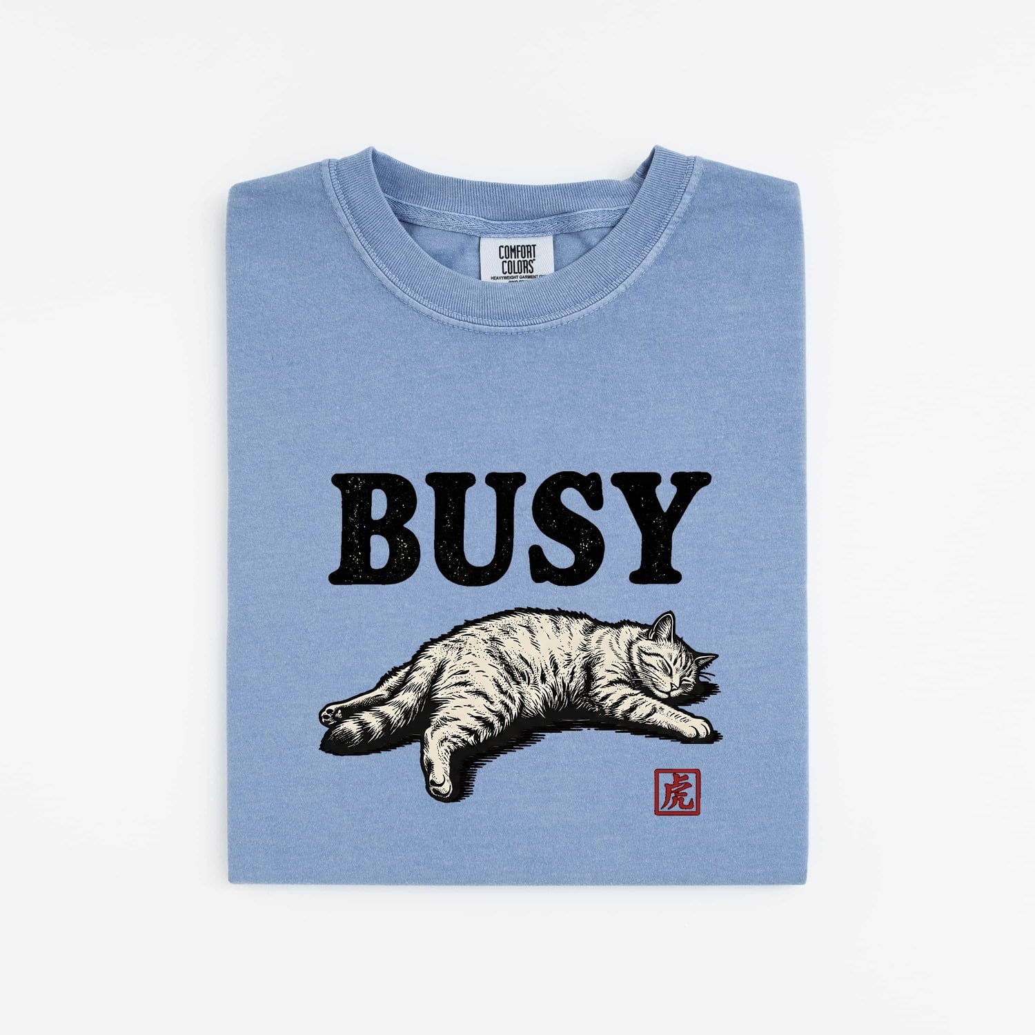 Dozing Cat Shirt Cat Comedy Gift Women Old School Tee Kitten T-Shirt Cat Fan Feline Tshirt Humor Graphic Cartoon Red Seal Tshirt