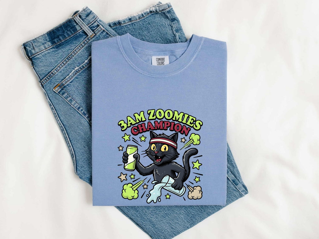 Black Cat Shirt Cat Jokes Gift Women Comic Tee Kitty T-Shirt Cat Fan Cartoon Tshirt Humor Graphic Vintage Energy Drink Tshirt