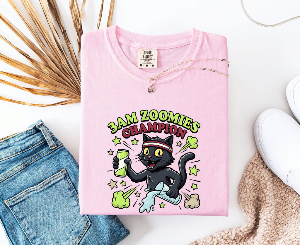 Black Cat Shirt Cat Jokes Gift Women Comic Tee Kitty T-Shirt Cat Fan Cartoon Tshirt Humor Graphic Vintage Energy Drink Tshirt