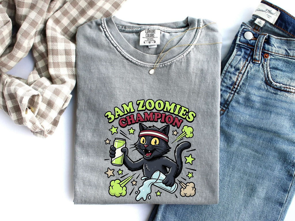 Black Cat Shirt Cat Jokes Gift Women Comic Tee Kitty T-Shirt Cat Fan Cartoon Tshirt Humor Graphic Vintage Energy Drink Tshirt
