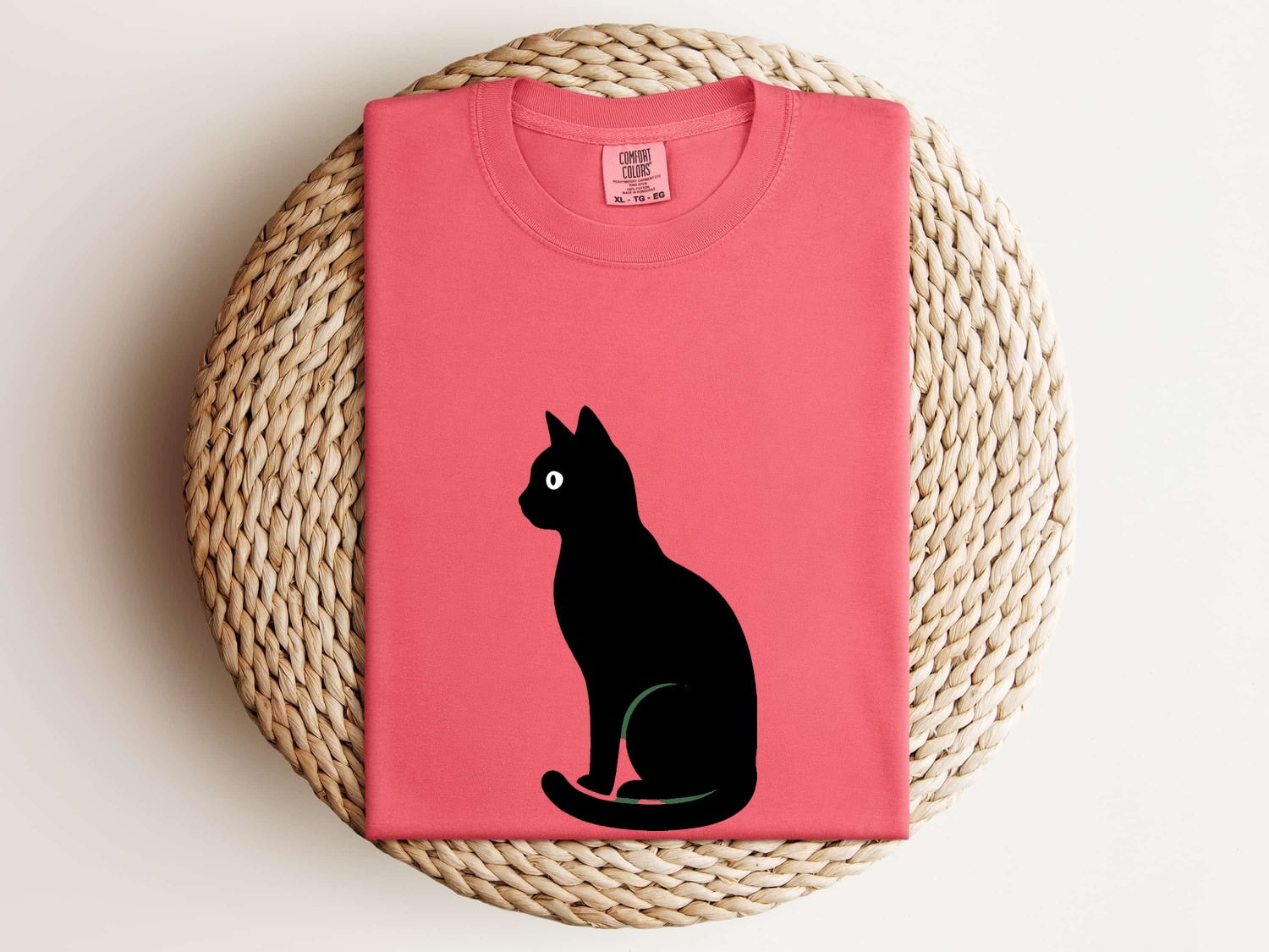 Ebony Cat Shirt Cat Companion Gift Women Plain Tee Black Cat T-Shirt Cat Fan Simple Tshirt Friend Graphic Trendy Form Tshirt