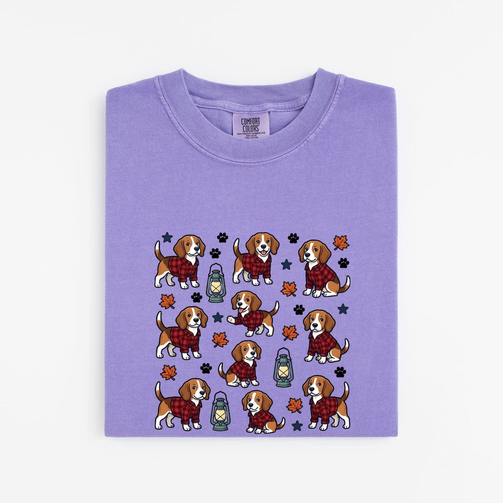 Beagle Pet Shirt Dog Harvest Gift Women Animated Tee Hound T-Shirt Dog Fan Cartoon Tshirt Autumn Graphic Classic Checkered Shirt Tshirt