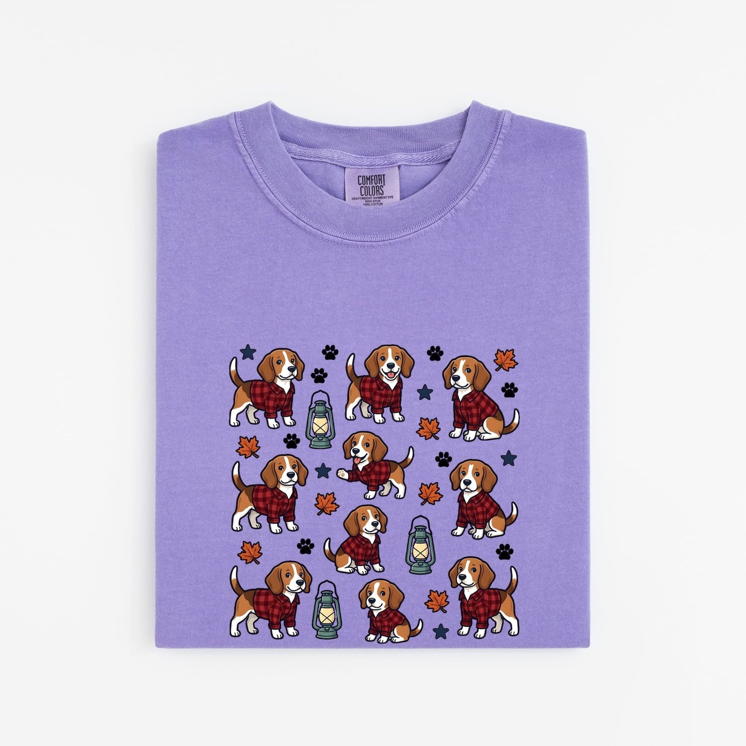 Beagle Pet Shirt Dog Harvest Gift Women Animated Tee Hound T-Shirt Dog Fan Cartoon Tshirt Autumn Graphic Classic Checkered Shirt Tshirt