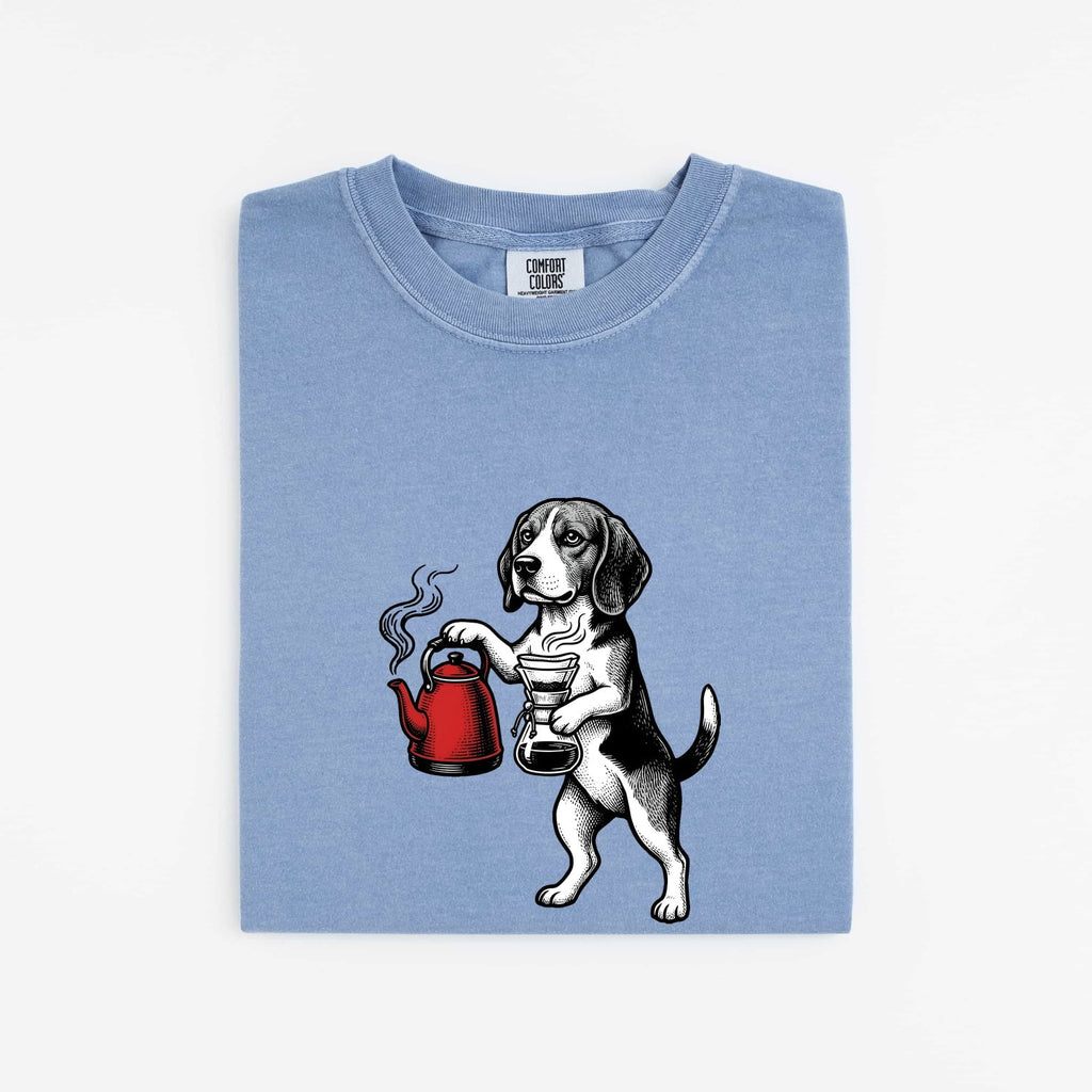 Beagle Pet Shirt Dog Latte Gift Women Classic Tee Hound T-Shirt Dog Fan Puppy Tshirt Coffee Graphic Line Art Coffee Cup Tshirt
