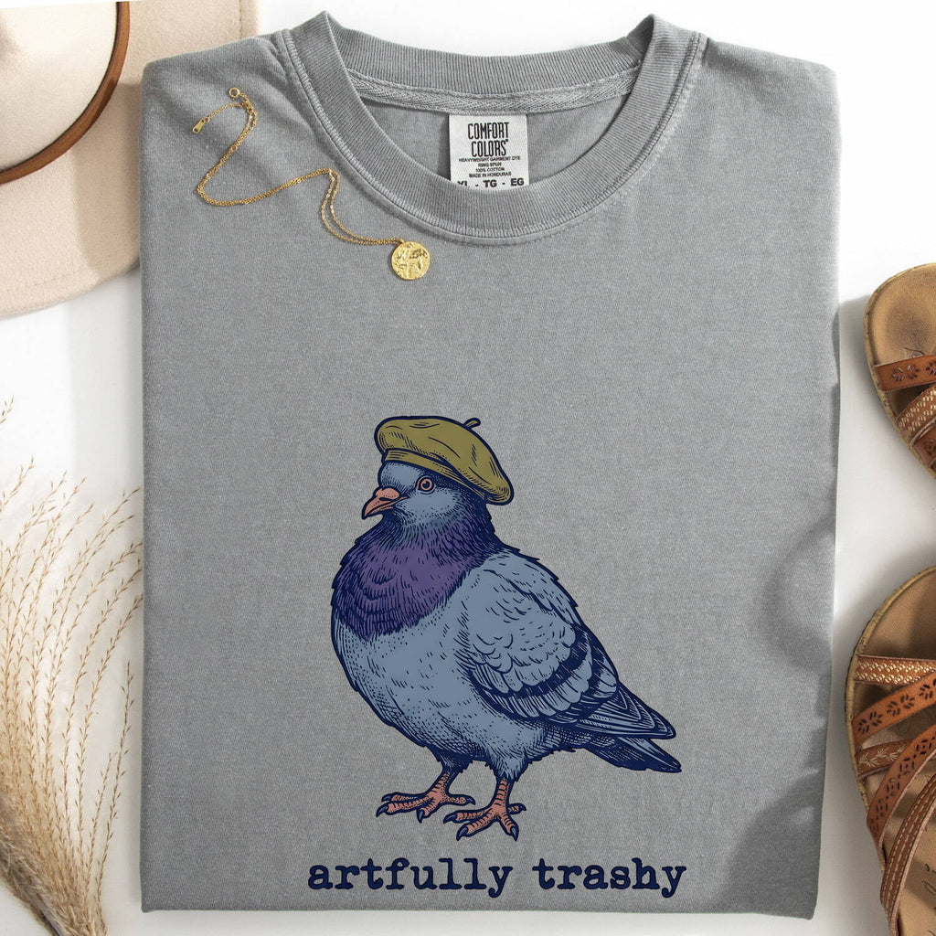 Dove Beret Shirt Cute Pet Gift Women Sketch Tee Beret T-Shirt Adorable Fan Drawing Graphic Retro Cap Tshirt