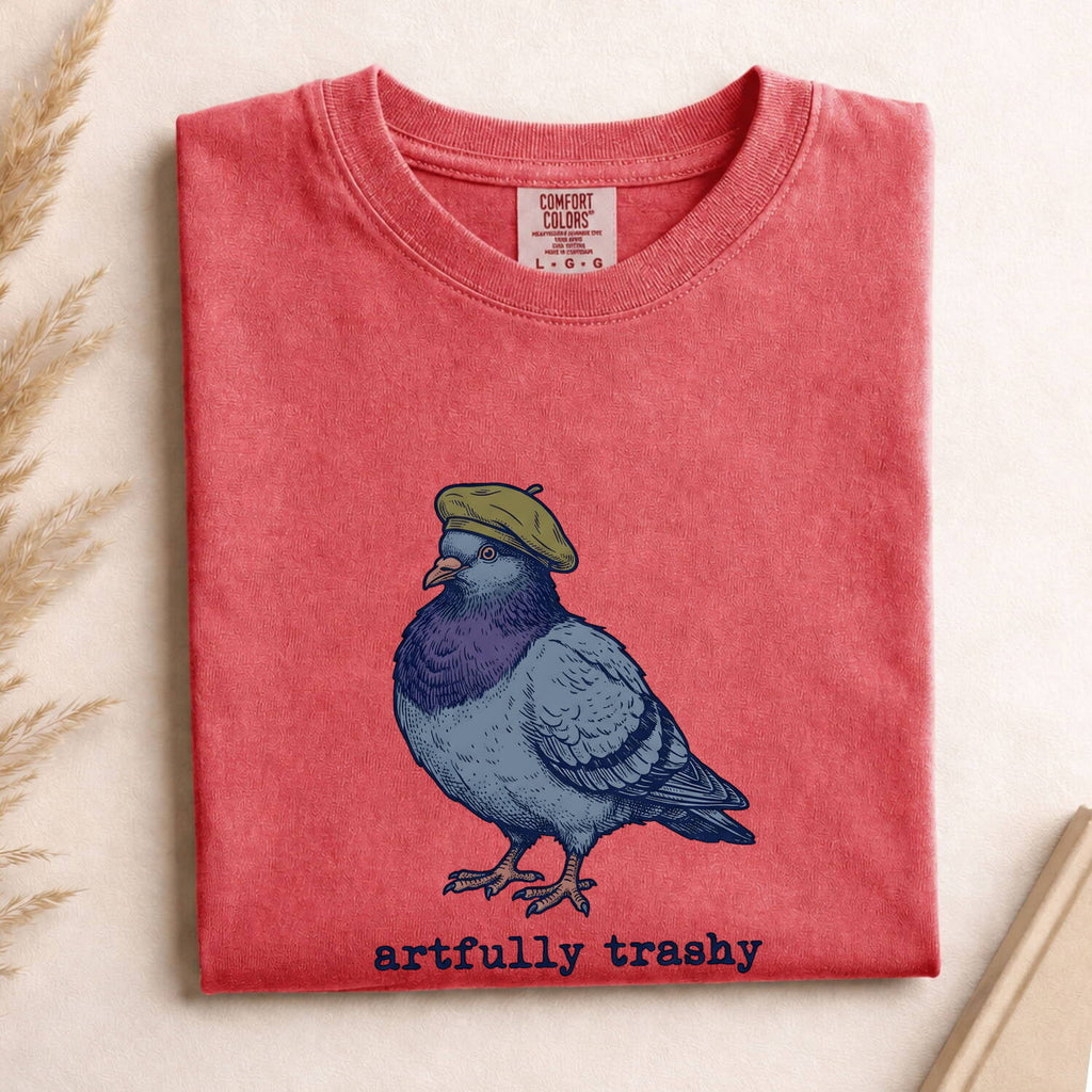 Dove Beret Shirt Cute Pet Gift Women Sketch Tee Beret T-Shirt Adorable Fan Drawing Graphic Retro Cap Tshirt