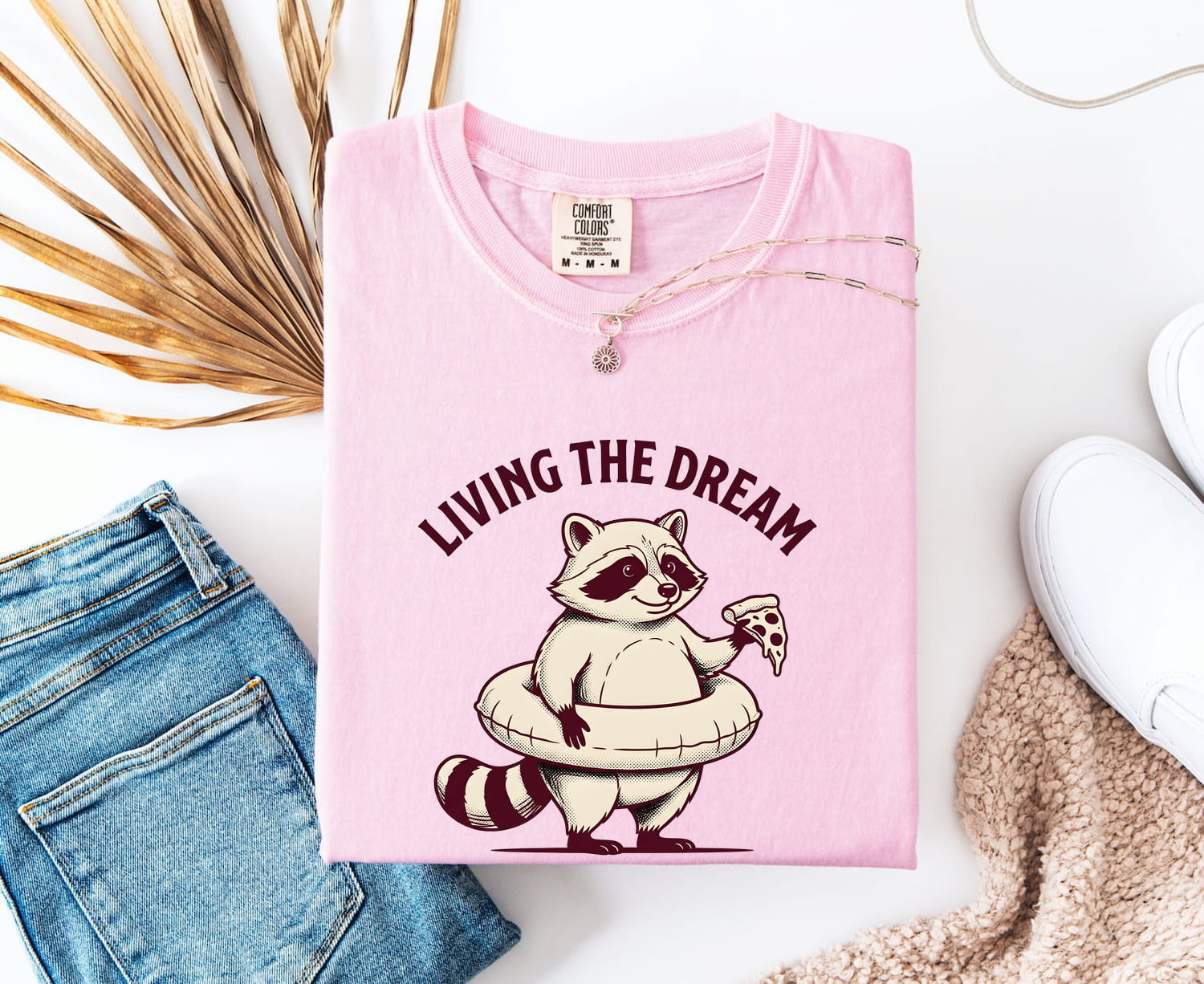 Raccoon Pizza Shirt Funny Pet Gift Women Anime Tee Pizza T-Shirt Humor Fan Cartoon Tshirt Animal Graphic Hand Drawn Pool Ring Tshirt