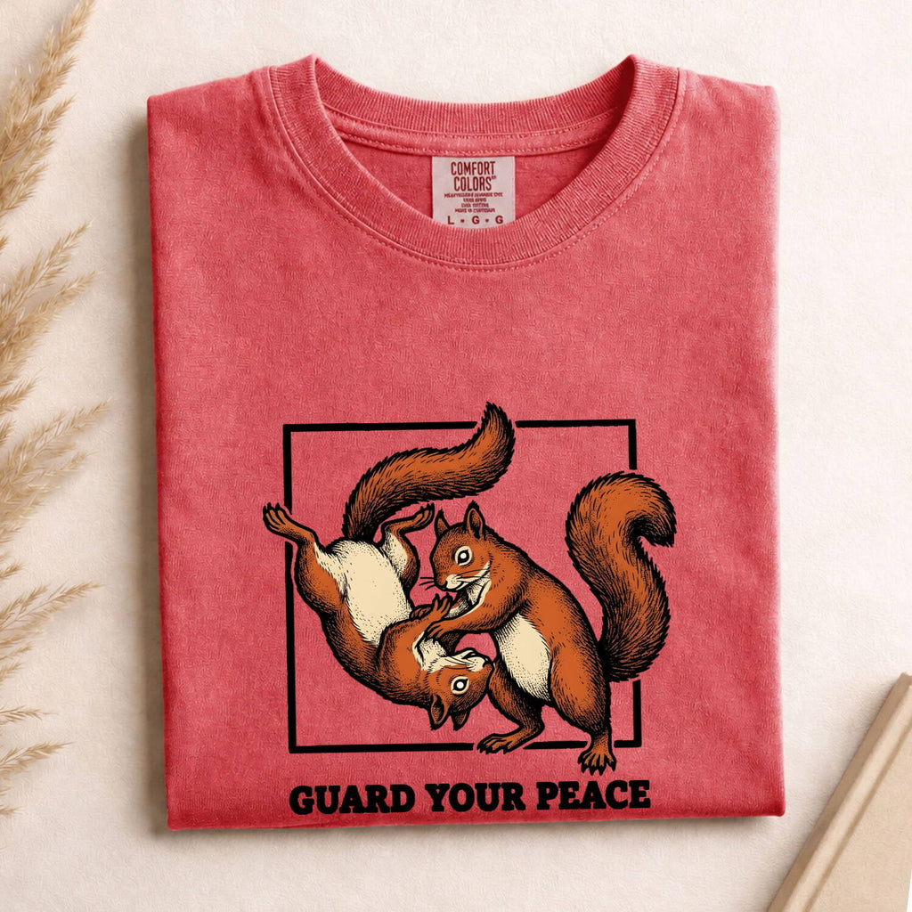 Fighting Squirrels Shirt Funny Pet Gift Women Retro Tee Squirrel T-Shirt Humor Fan Vintage Tshirt Animal Graphic Sketch Creature Tshirt