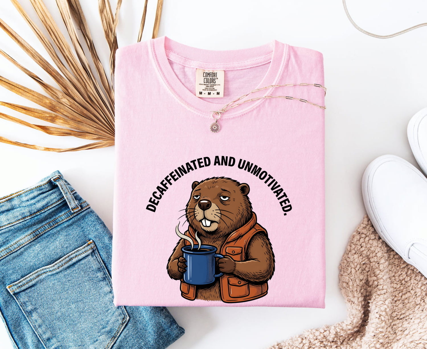 Latte Beaver Shirt Funny Pets Gift Women Doodle Tee Beaver T-Shirt Humor Fan Cartoon Tshirt Animal Graphic Old School Work Vest Tshirt