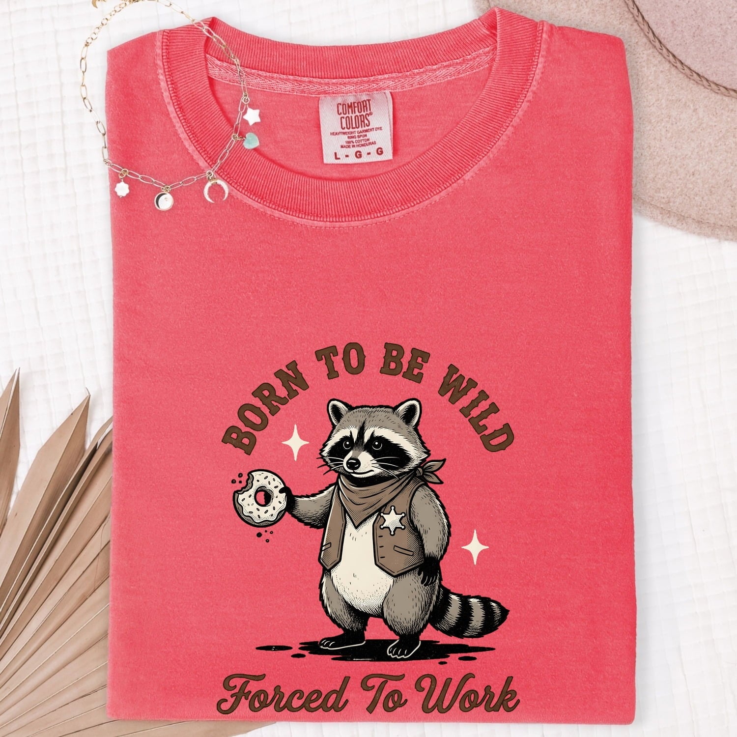 Raccoon Deputy Shirt Funny Pet Gift Women Animated Tee Raccoon T-Shirt Humor Fan Cartoon Tshirt Animal Graphic Hand Drawn Sweet Treat Tshirt