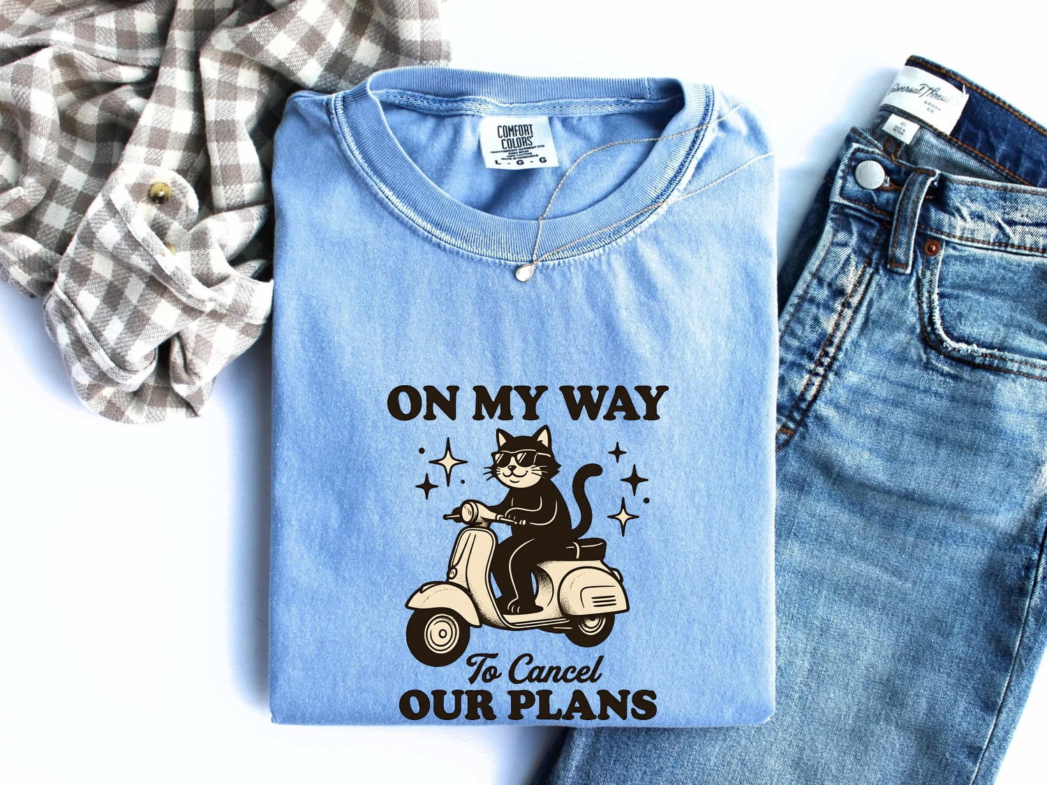 Kitten Scooter Shirt Funny Pet Gift Women Comic Tee Kitten T-Shirt Humor Fan Cartoon Tshirt Animal Graphic Vintage Shades Tshirt