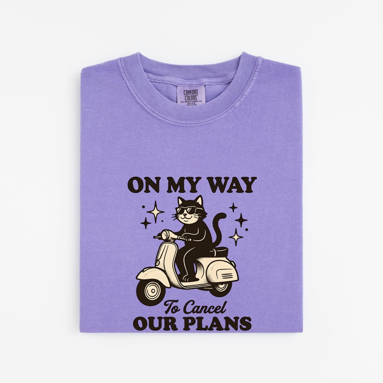 Kitten Scooter Shirt Funny Pet Gift Women Comic Tee Kitten T-Shirt Humor Fan Cartoon Tshirt Animal Graphic Vintage Shades Tshirt