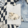 Newborn Lamb Shirt Easter Pet Gift Women Sketch Tee Lamb T-Shirt Easter Fan Sheep Tshirt Animal Graphic Retro Shamrock Tshirt