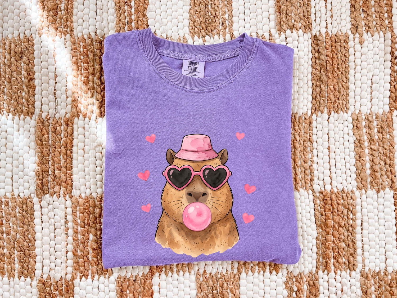 Capybara Shades Shirt Valentine Pet Gift Women Paint Tee Rodent T-Shirt Valentine Fan Artistic Tshirt Animal Graphic Sketch Love Symbols
