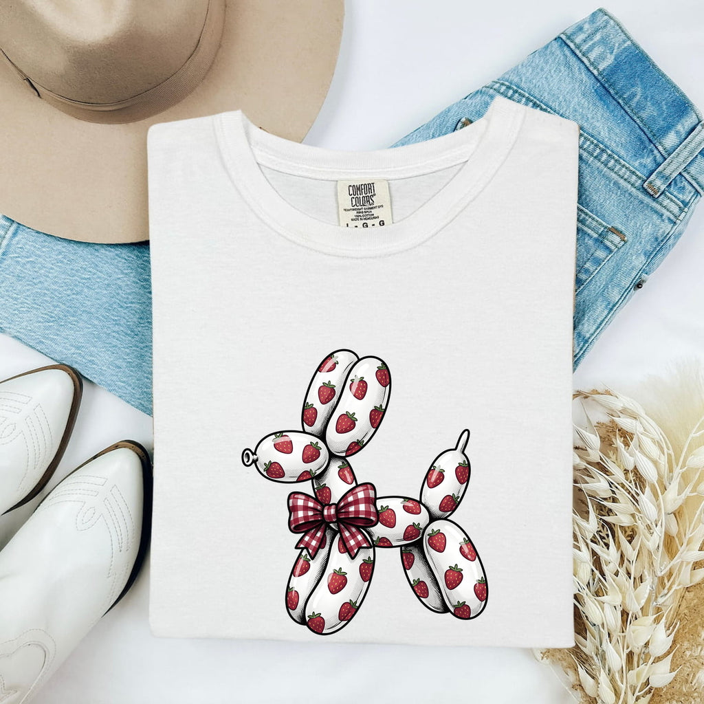 Inflatable Dog Shirt Cute Pet Gift Women Comic Tee Blow Up Dog T-Shirt Adorable Fan Cartoon Tshirt Animal Graphic Design Graphic Berries