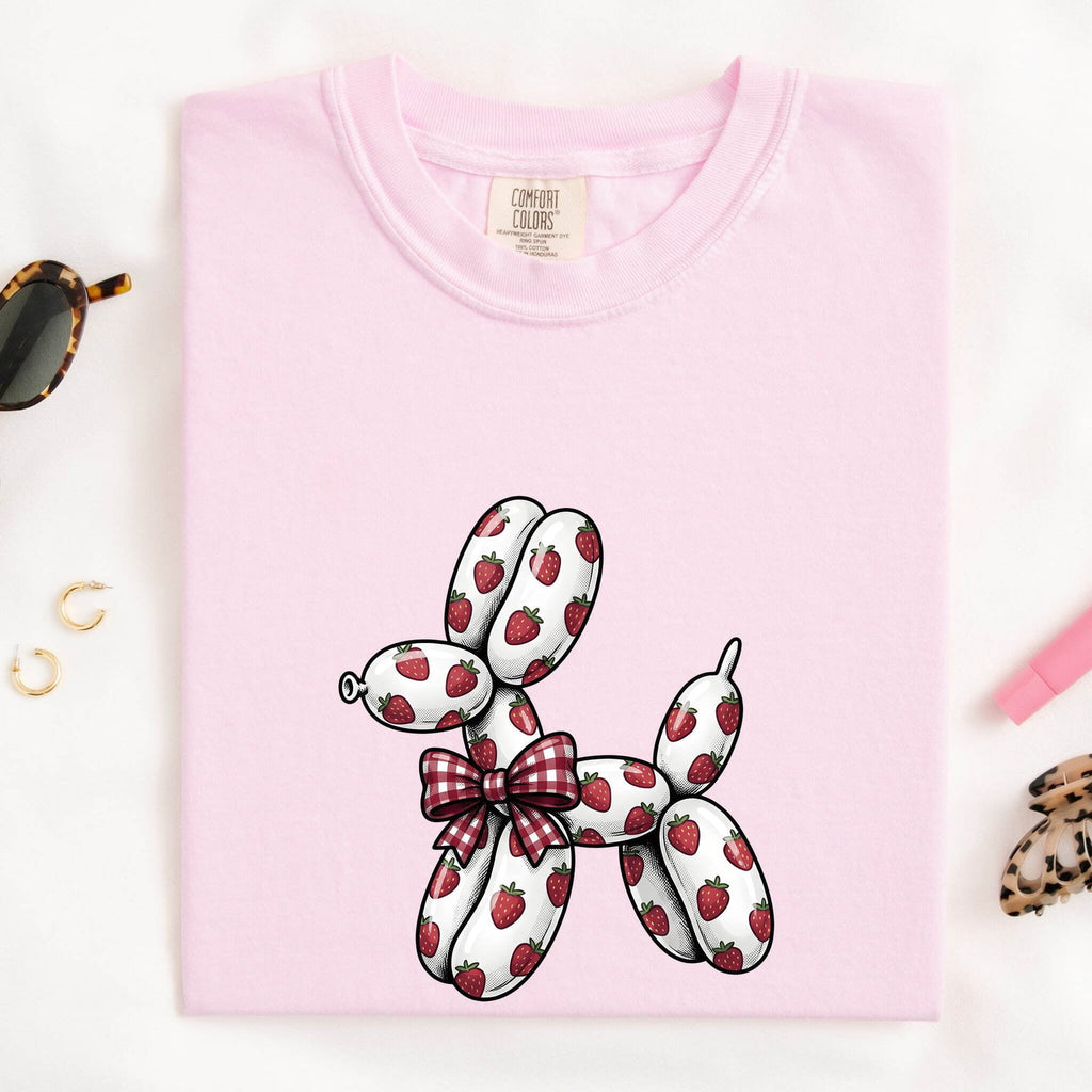 Inflatable Dog Shirt Cute Pet Gift Women Comic Tee Blow Up Dog T-Shirt Adorable Fan Cartoon Tshirt Animal Graphic Design Graphic Berries