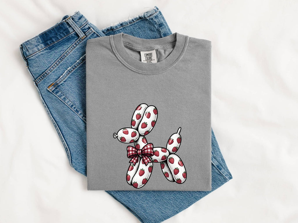 Inflatable Dog Shirt Cute Pet Gift Women Comic Tee Blow Up Dog T-Shirt Adorable Fan Cartoon Tshirt Animal Graphic Design Graphic Berries