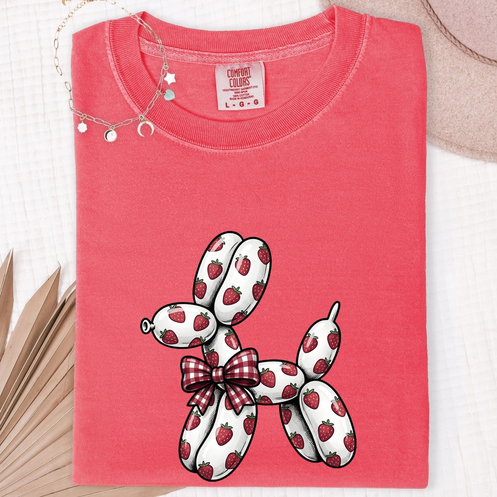 Inflatable Dog Shirt Cute Pet Gift Women Comic Tee Blow Up Dog T-Shirt Adorable Fan Cartoon Tshirt Animal Graphic Design Graphic Berries