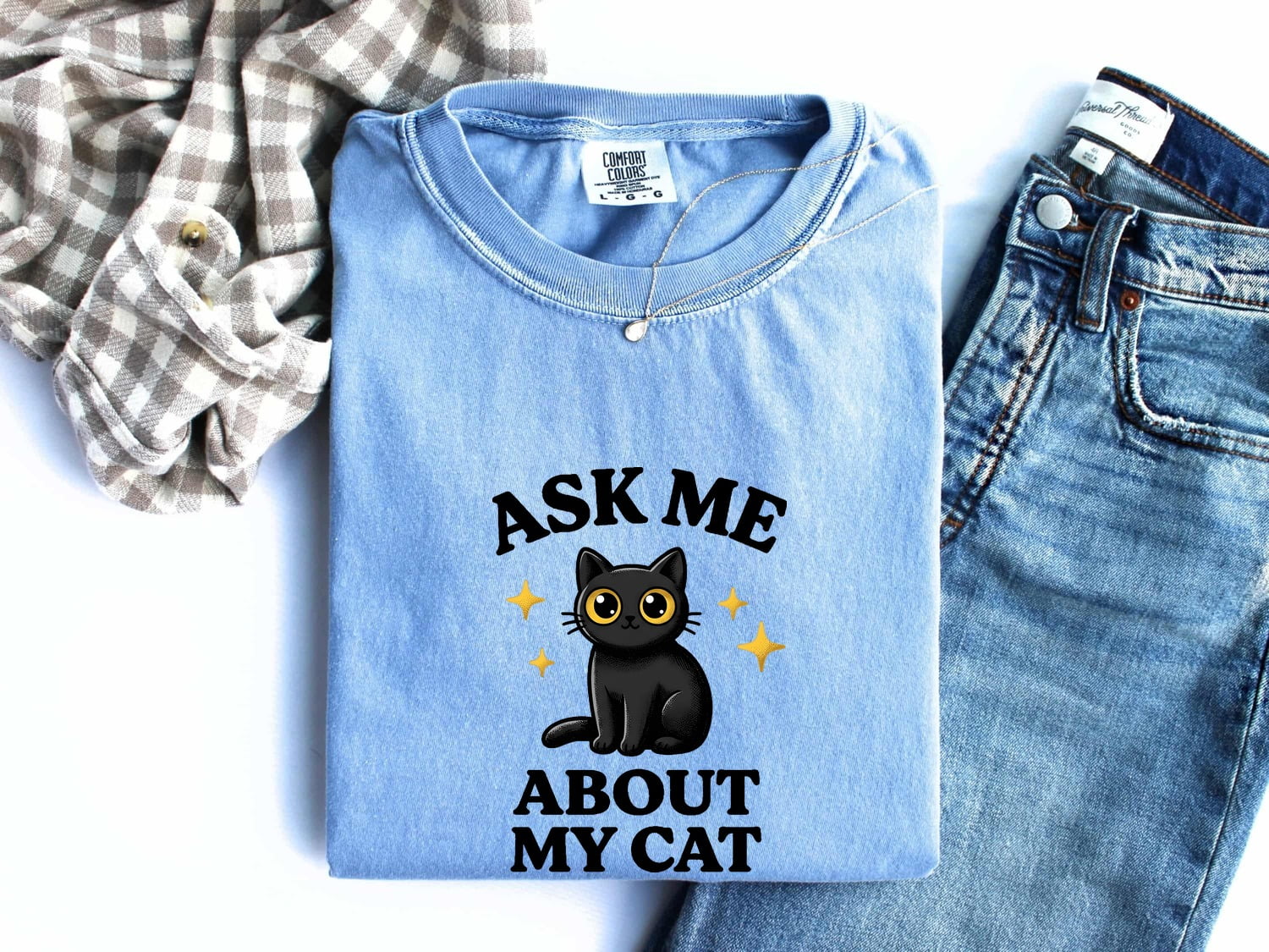 Black Cat Shirt Cat Pet Gift Women Cute Tee Kitty T-Shirt Cat Fan Feline Tshirt Animal Graphic Kawaii Sparkles Tshirt