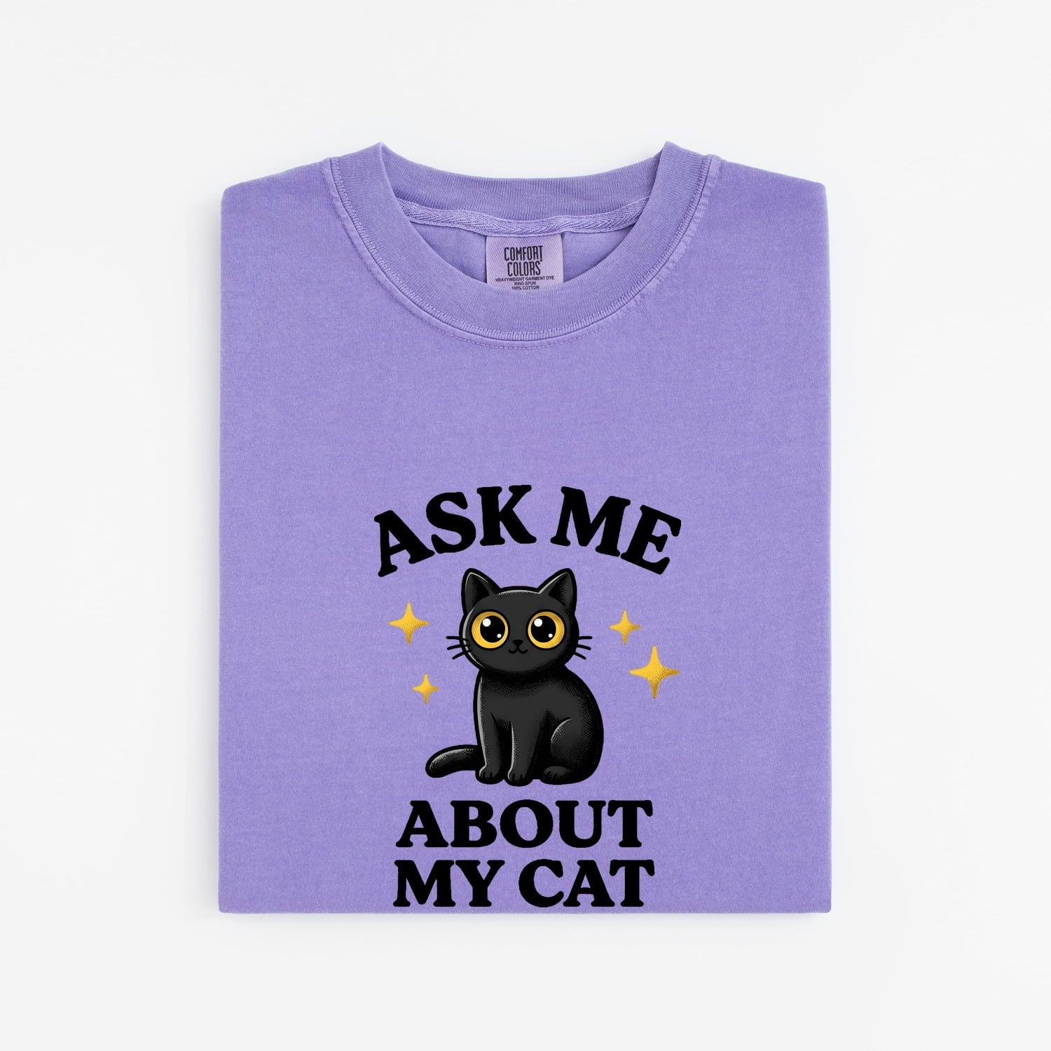Black Cat Shirt Cat Pet Gift Women Cute Tee Kitty T-Shirt Cat Fan Feline Tshirt Animal Graphic Kawaii Sparkles Tshirt