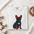 French Bulldog Shirt Dog Pet Gift Women Stained Glass Tee Bulldog T-Shirt Dog Fan Glass Art Tshirt Animal Graphic Modern Heart Tshirt