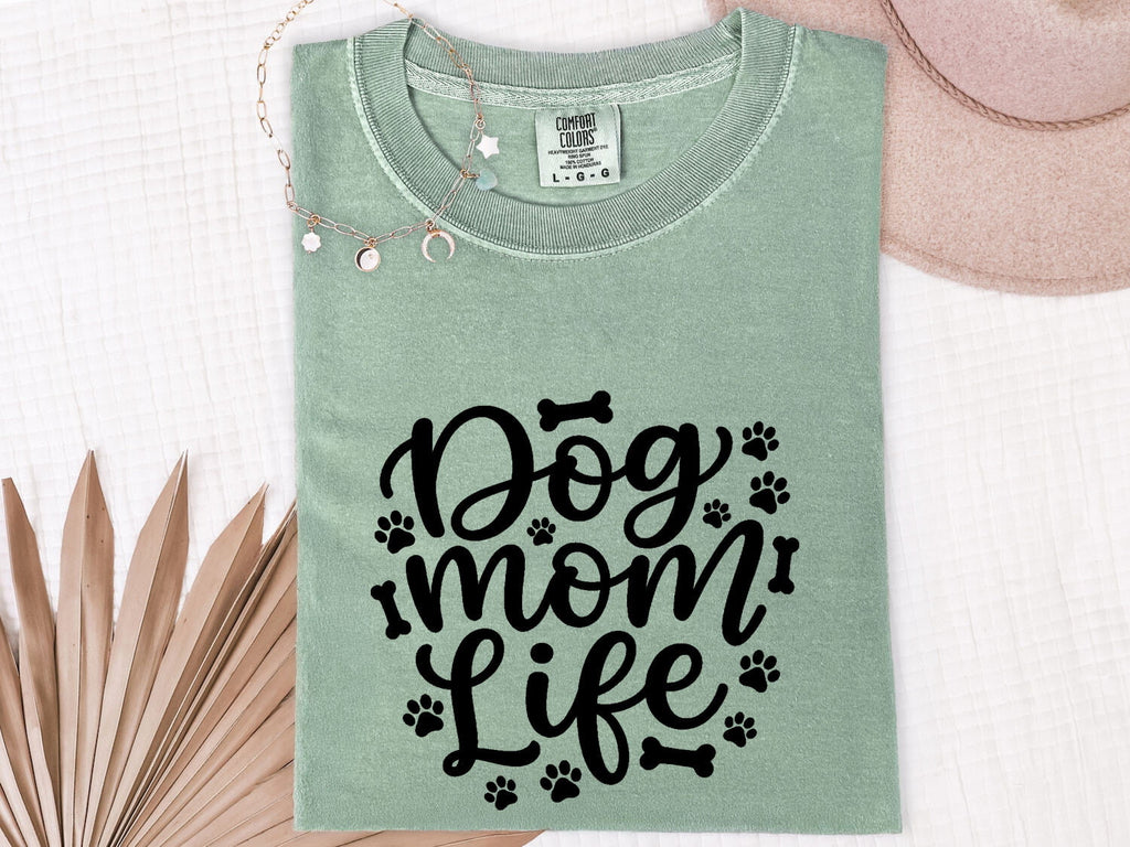 Dog Mom Shirt Dog Mom Pet Gift Women Cartoon Tee Dog Mama T-Shirt Dog Mom Fan Puppy Tshirt Animal Graphic Contemporary Paw Marks Tshirt