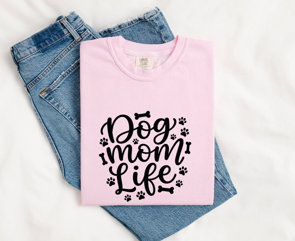 Dog Mom Shirt Dog Mom Pet Gift Women Cartoon Tee Dog Mama T-Shirt Dog Mom Fan Puppy Tshirt Animal Graphic Contemporary Paw Marks Tshirt