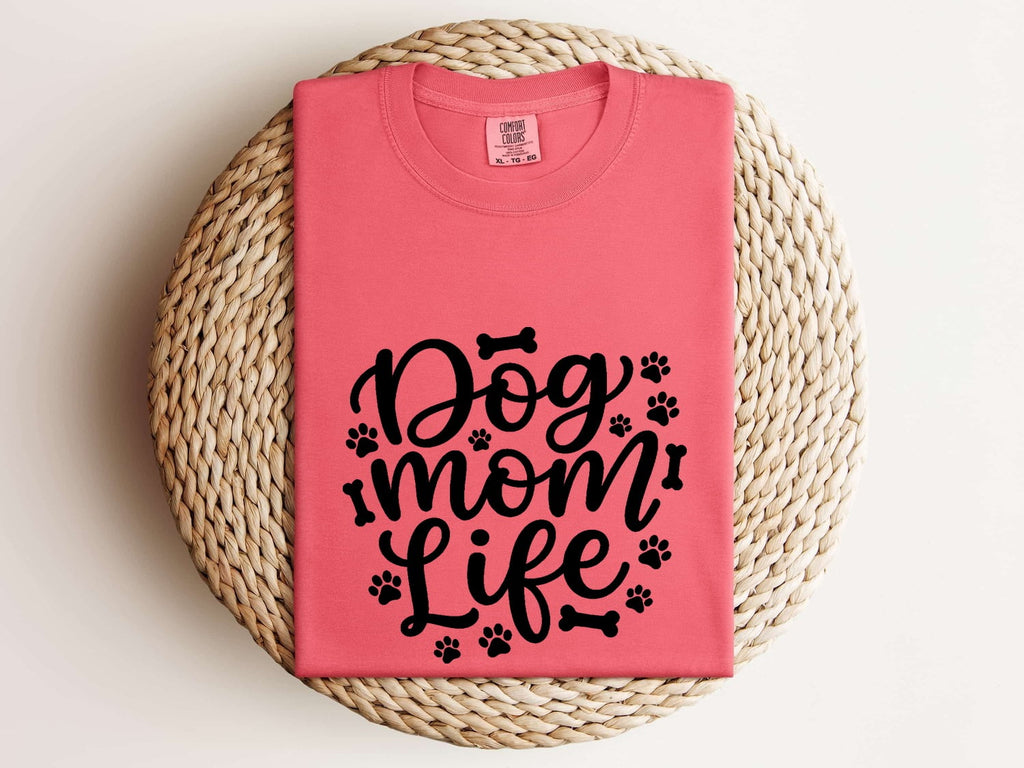 Dog Mom Shirt Dog Mom Pet Gift Women Cartoon Tee Dog Mama T-Shirt Dog Mom Fan Puppy Tshirt Animal Graphic Contemporary Paw Marks Tshirt