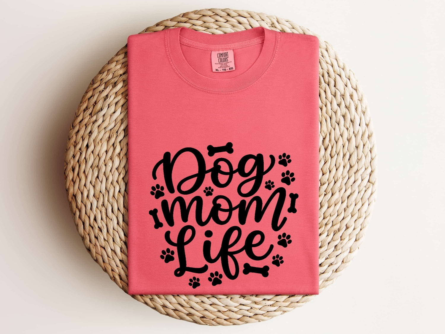 Dog Mom Shirt Dog Mom Pet Gift Women Cartoon Tee Dog Mama T-Shirt Dog Mom Fan Puppy Tshirt Animal Graphic Contemporary Paw Marks Tshirt