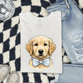 Golden Retriever Dog Shirt Easter Pet Gift Women Sketch Tee Retriever T-Shirt Easter Fan Puppy Tshirt Drawing Retro Necktie Tshirt