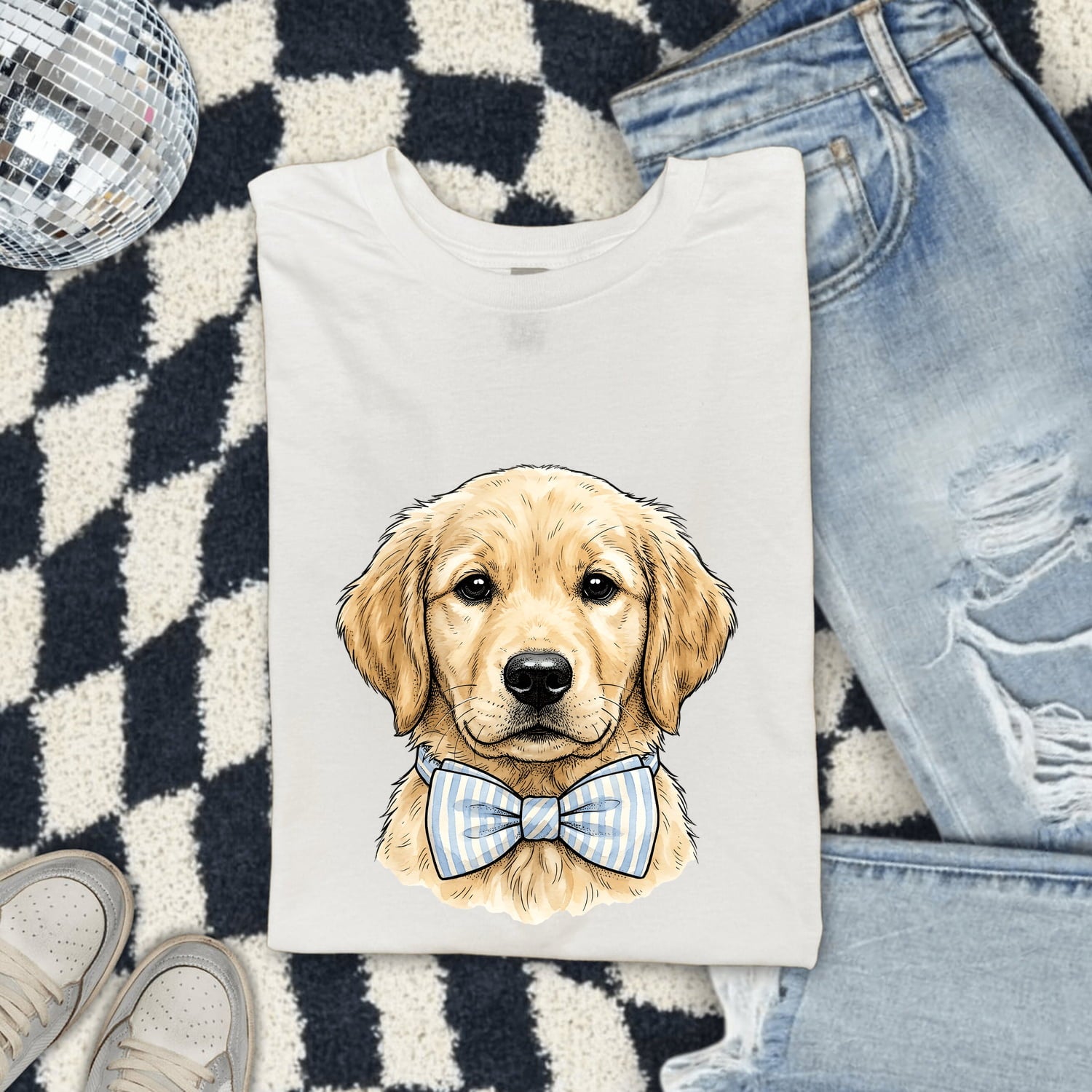 Golden Retriever Dog Shirt Easter Pet Gift Women Sketch Tee Retriever T-Shirt Easter Fan Puppy Tshirt Drawing Retro Necktie Tshirt