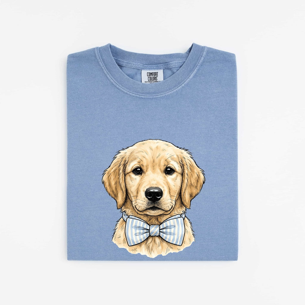 Golden Retriever Dog Shirt Easter Pet Gift Women Sketch Tee Retriever T-Shirt Easter Fan Puppy Tshirt Drawing Retro Necktie Tshirt