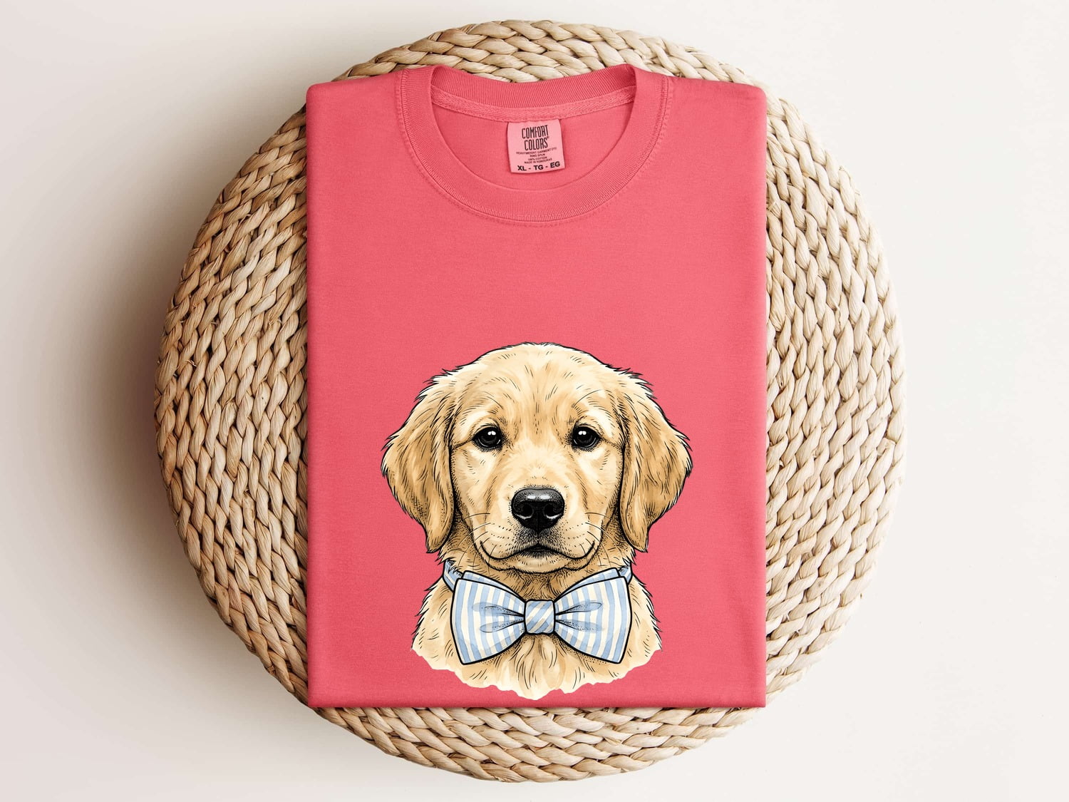 Golden Retriever Dog Shirt Easter Pet Gift Women Sketch Tee Retriever T-Shirt Easter Fan Puppy Tshirt Drawing Retro Necktie Tshirt