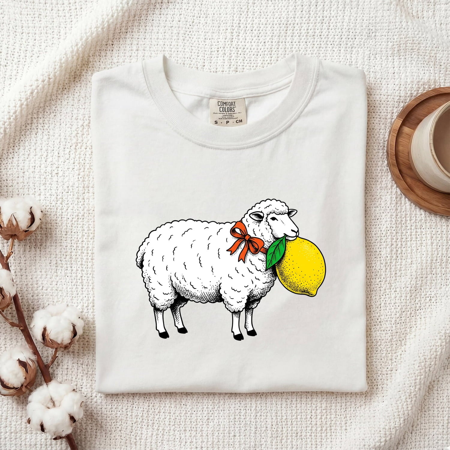 Lamb Illustration Shirt St Valentines Day Pet Gift Women Cute Tee Sheep T-Shirt Valentine Fan Kawaii Tshirt Animal Graphic Retro Citrus