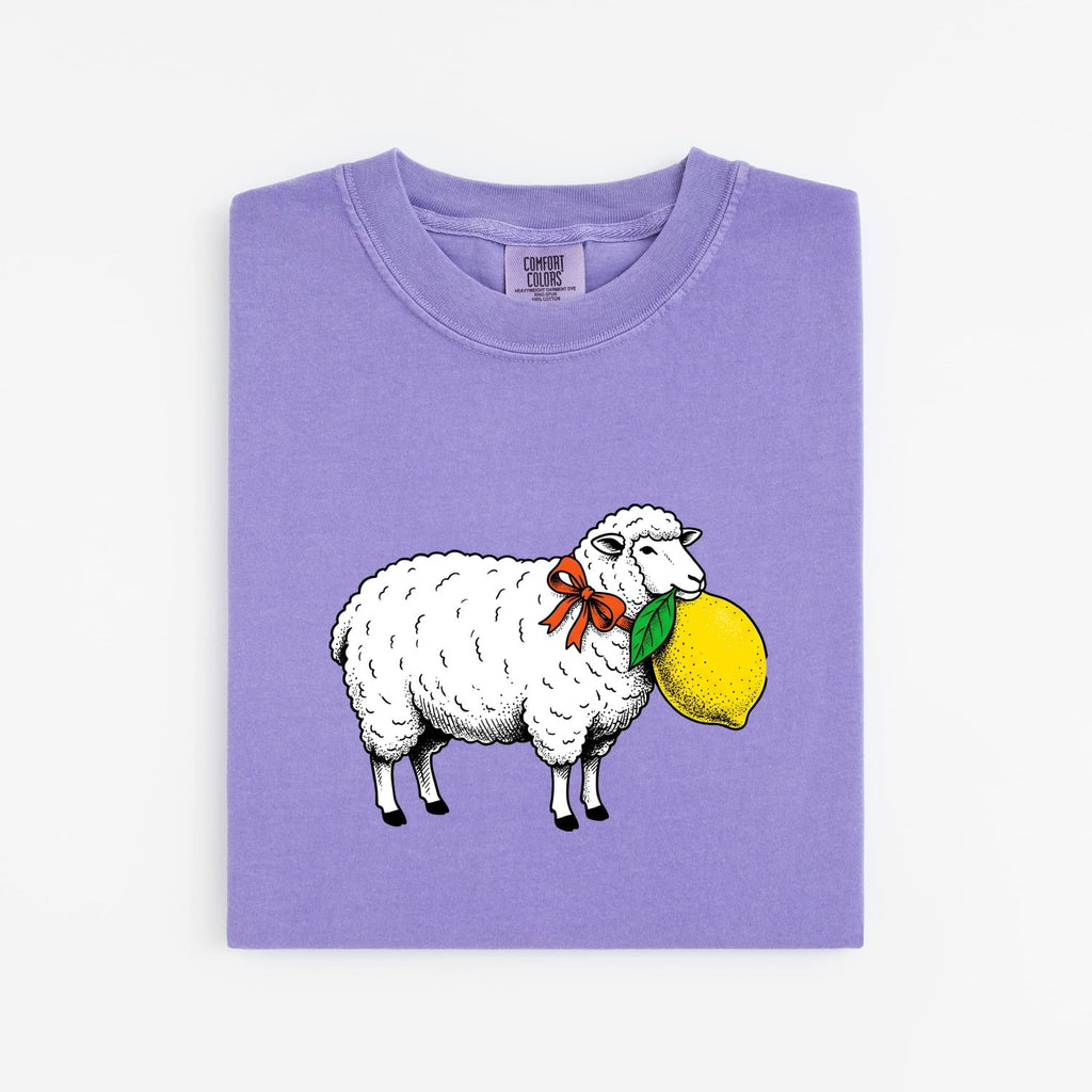 Lamb Illustration Shirt St Valentines Day Pet Gift Women Cute Tee Sheep T-Shirt Valentine Fan Kawaii Tshirt Animal Graphic Retro Citrus