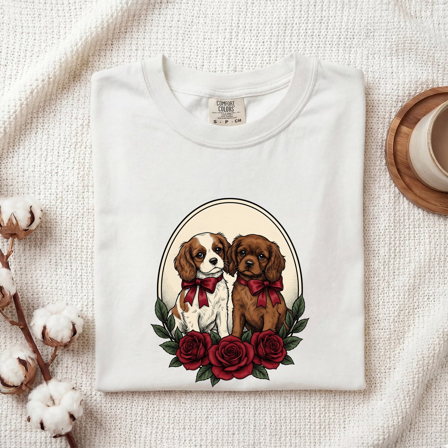 Cavalier Spaniel Dog Shirt St Valentines Day Pet Owner Gift Women Retro Tee Spaniel T-Shirt Valentines Day Fan Vintage Tshirt Dog Mom