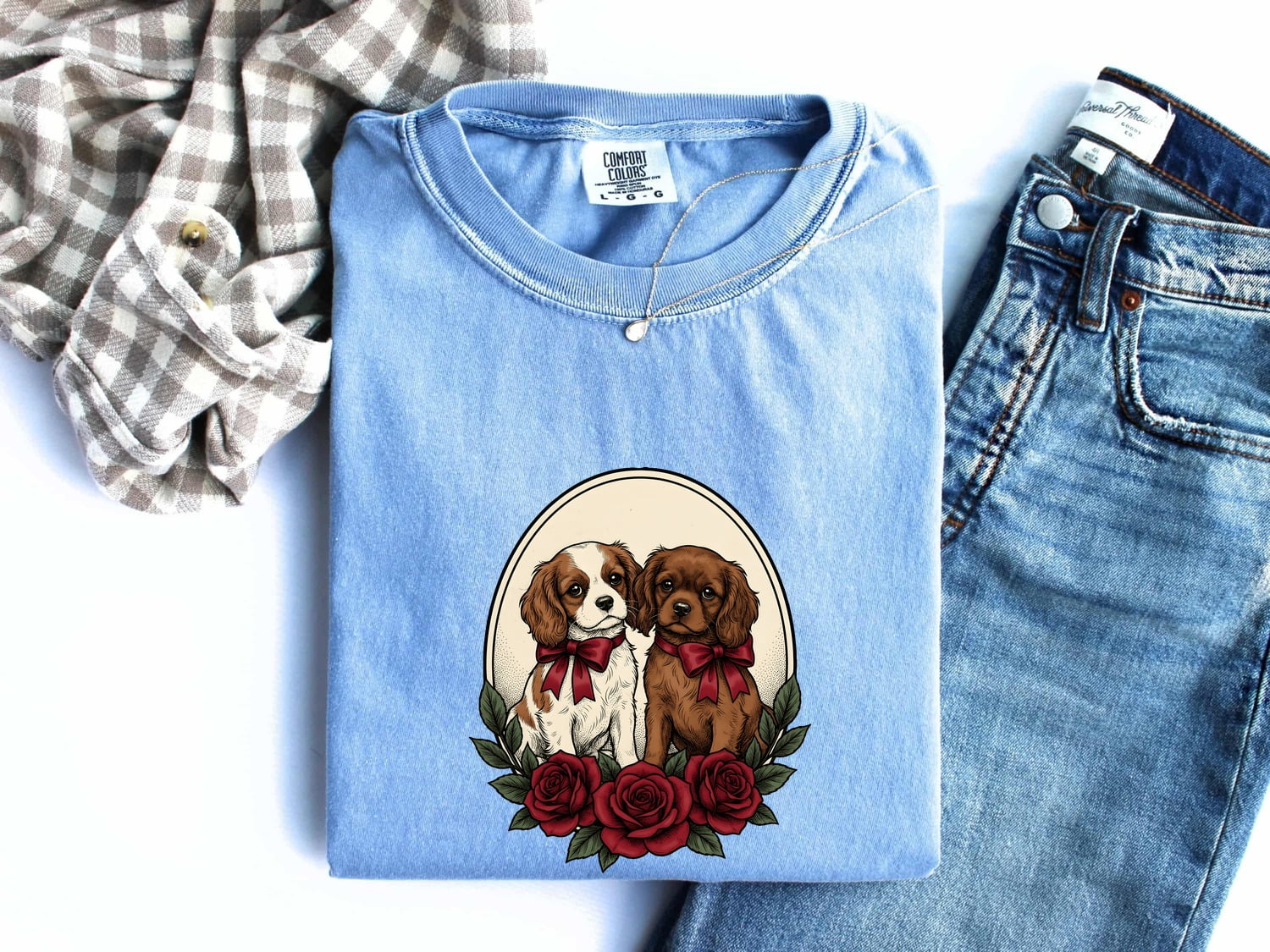 Cavalier Spaniel Dog Shirt St Valentines Day Pet Owner Gift Women Retro Tee Spaniel T-Shirt Valentines Day Fan Vintage Tshirt Dog Mom