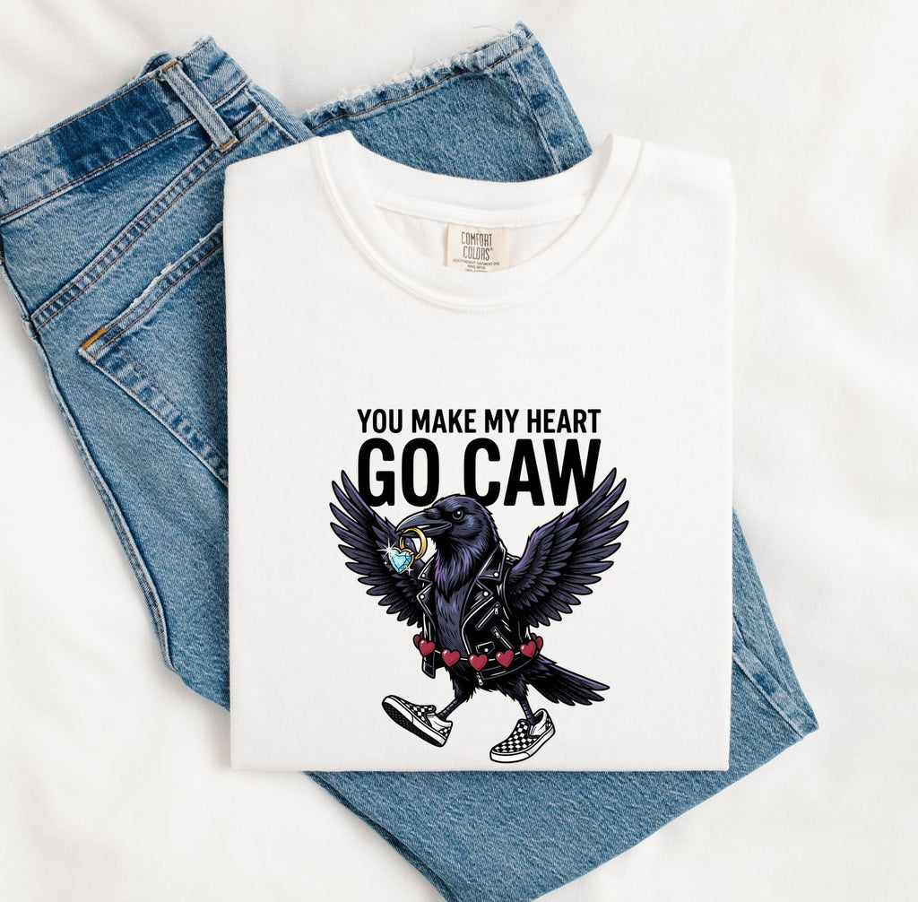 Dark Bird Art Shirt St. Valentine's Day Pets Gift Women Sketch Tee Raven T-Shirt Valentine Fan Drawing Design Classic Romance Heart Tshirt