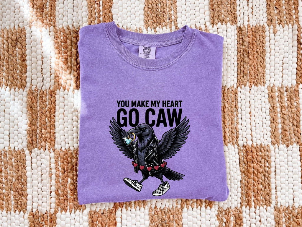 Dark Bird Art Shirt St. Valentine's Day Pets Gift Women Sketch Tee Raven T-Shirt Valentine Fan Drawing Design Classic Romance Heart Tshirt