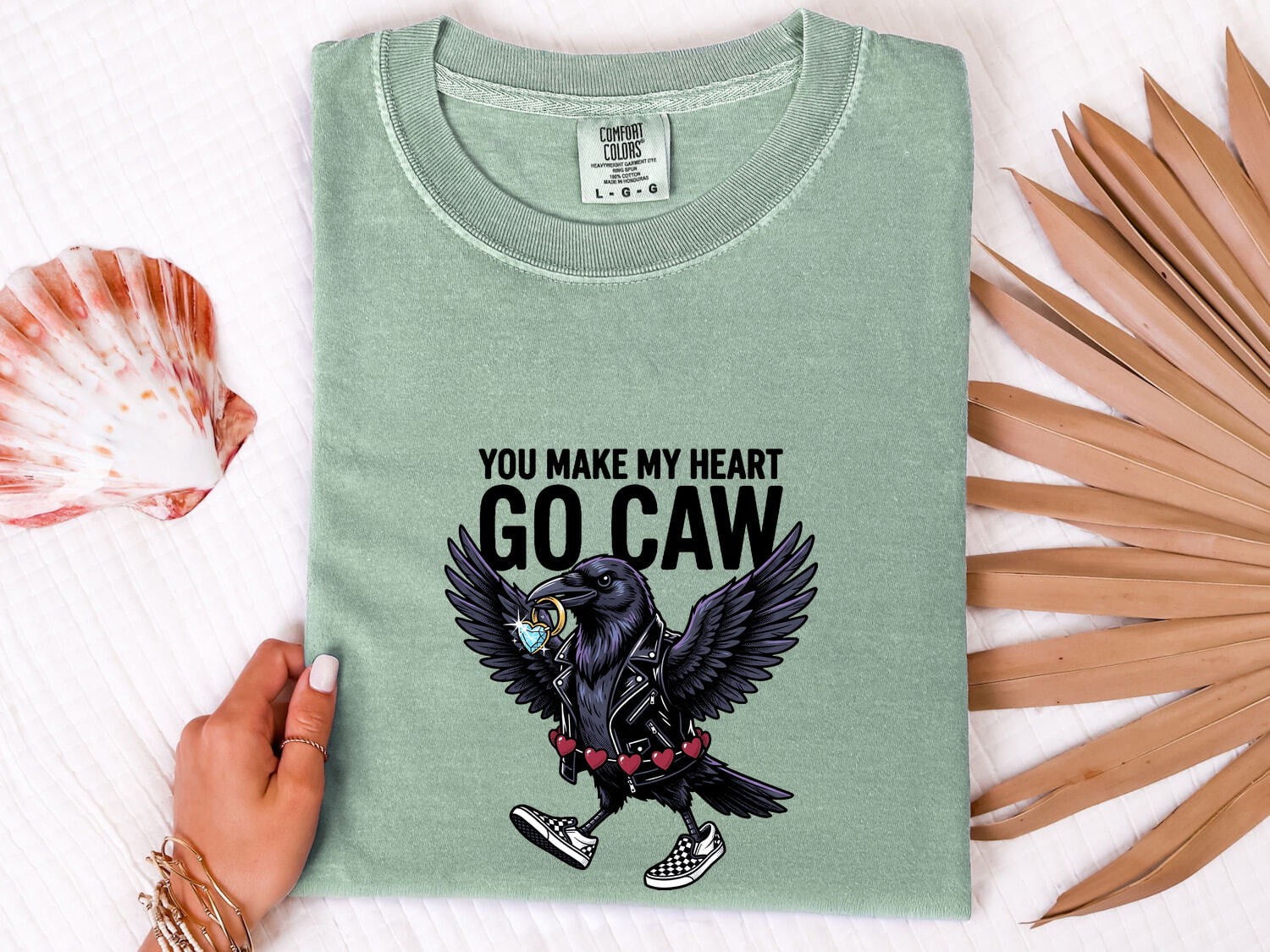 Dark Bird Art Shirt St. Valentine's Day Pets Gift Women Sketch Tee Raven T-Shirt Valentine Fan Drawing Design Classic Romance Heart Tshirt