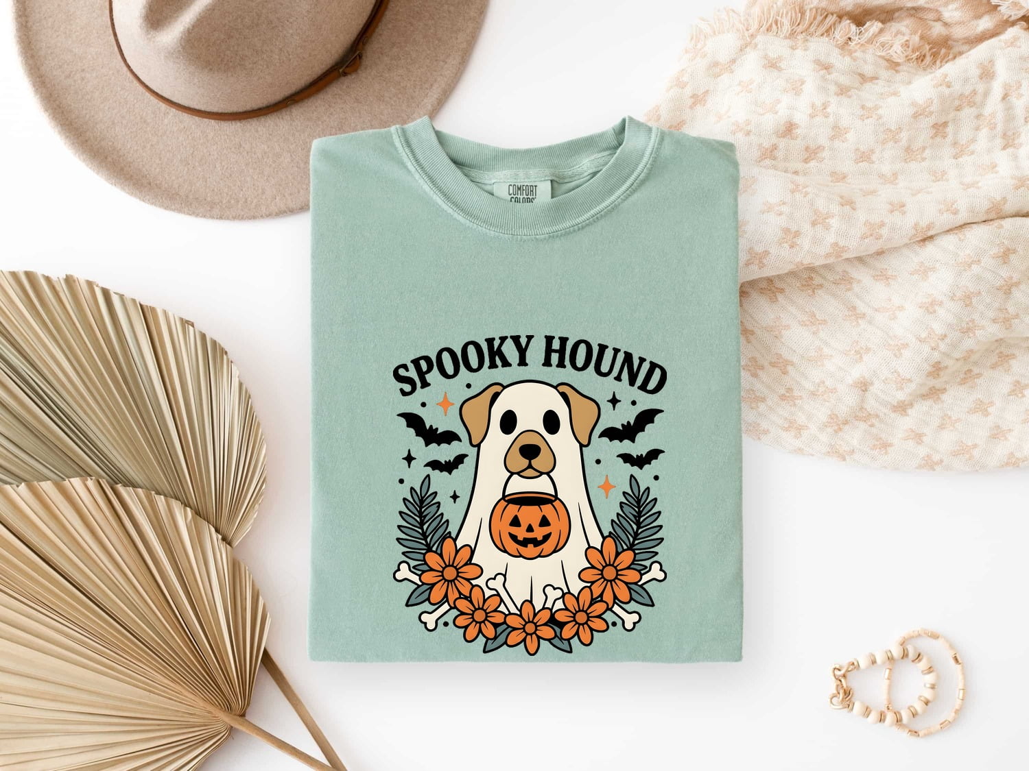 Canine Ghost Shirt Halloween Animal Gift Women Cartoon Tee Dog Spirit T-Shirt Halloween Fan Spooky Tshirt Pet Graphic Nostalgic Halloween