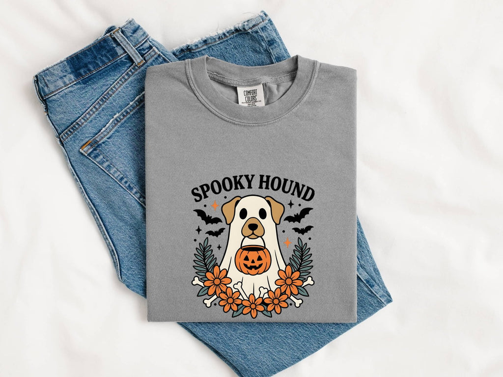 Canine Ghost Shirt Halloween Animal Gift Women Cartoon Tee Dog Spirit T-Shirt Halloween Fan Spooky Tshirt Pet Graphic Nostalgic Halloween