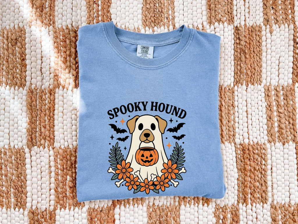 Canine Ghost Shirt Halloween Animal Gift Women Cartoon Tee Dog Spirit T-Shirt Halloween Fan Spooky Tshirt Pet Graphic Nostalgic Halloween