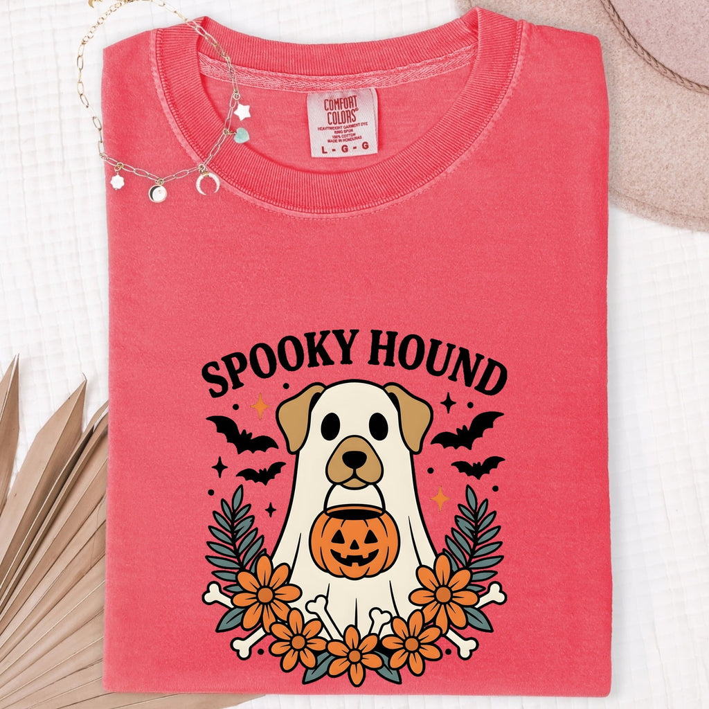 Canine Ghost Shirt Halloween Animal Gift Women Cartoon Tee Dog Spirit T-Shirt Halloween Fan Spooky Tshirt Pet Graphic Nostalgic Halloween