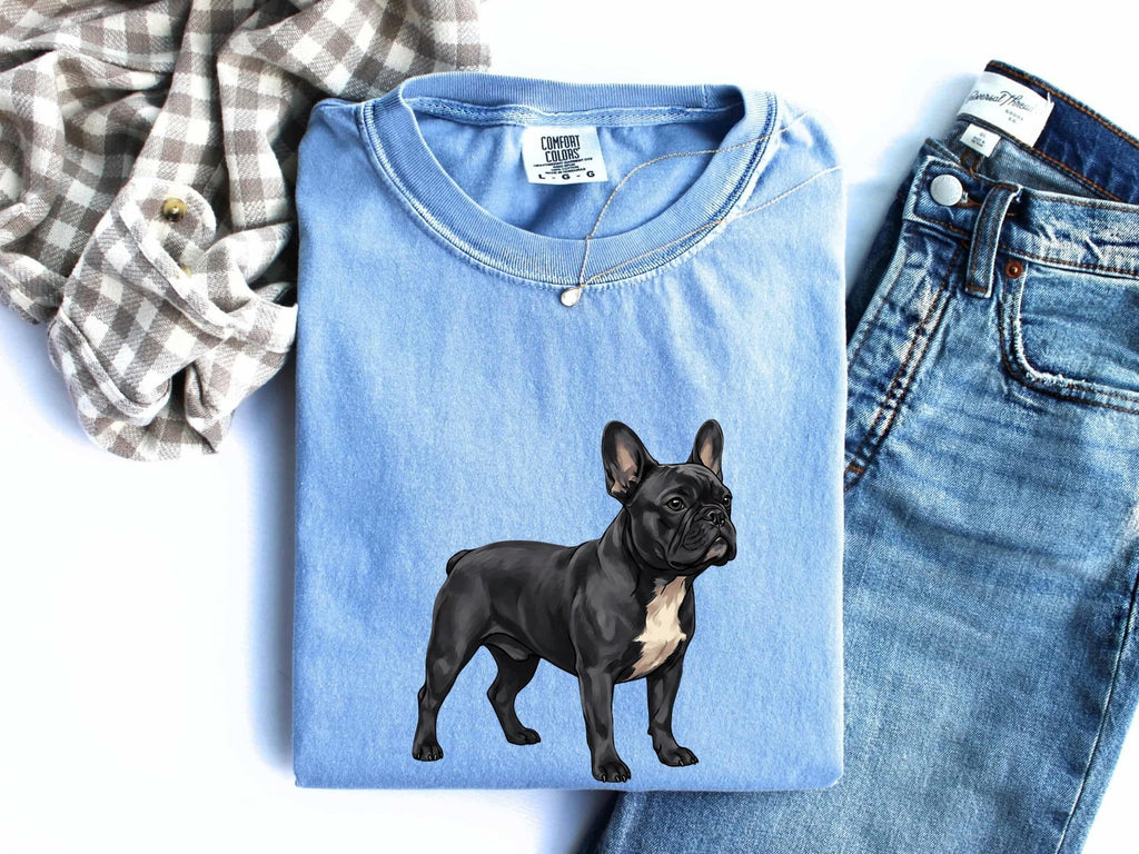 French Bulldog Shirt Dog Fauna Gift Women Detailed Tee Bulldog T-Shirt Dog Fan Animal Graphic Design Clean Canine Tshirt